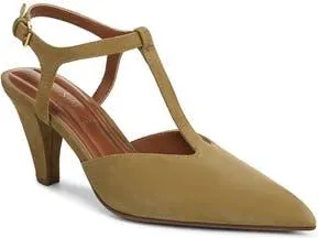 Franco Sarto Ovett Pointed Toe T-Strap Pump in Mustard Brown at Nordstrom Rack, Size 7.5