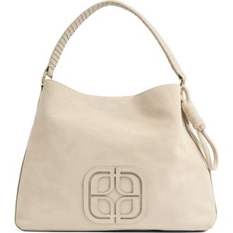 L.k. Bennett Lou Lou Wrap Handle Leather Shoulder Bag in Stone at Nordstrom, Size One Size Oz