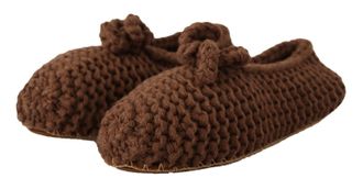 Dolce & Gabbana Womens Wool Knit Ballerina Brown