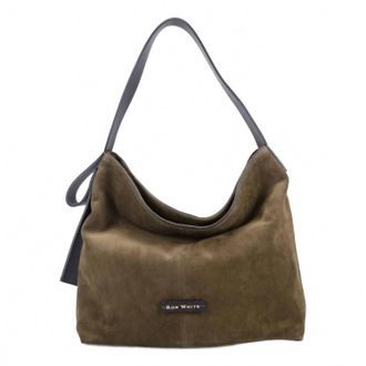 Ron White Dalo Shoulder Bag In Moss Suede