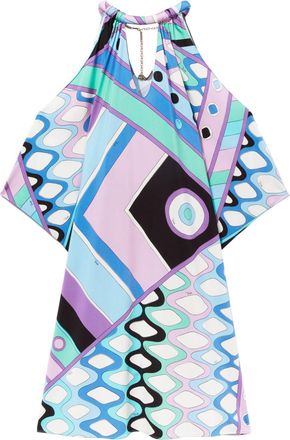 Pucci Vivara-print cold-shoulder dress - women - Elastane/Viscose - M - Blue