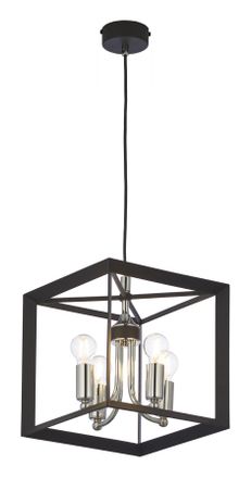 Jupiter Lampada A Sospensione Loft Nera Cubo 25cm 4xe14 Jupiter