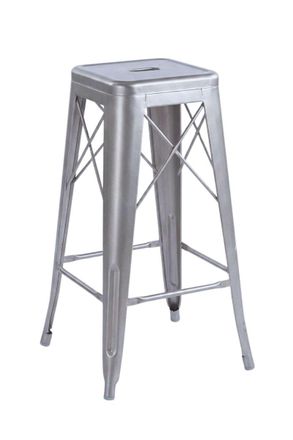 Regalos Miguel Taburetes Altos - Taburete Valix 76 Cm - Gris Metalizado