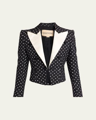 Valentino Garavani Polka-Dot Tailored Blazer