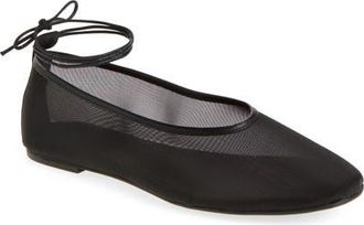 Freda Salvador Daisy Mesh Ballet Flat in Black Mesh at Nordstrom, Size 10.5