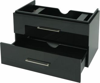 Hhg Mueble lavabo Premium HHG 245, mueble lavabo muebles de baño, alto brillo 90cm, negro