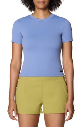 Mountain Hardwear Peak Knit Short Sleeve Tee in Best Coast Blue at Nordstrom, Size X-Small
