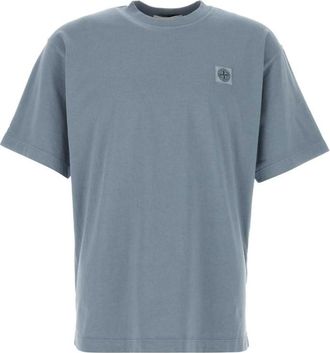 Stone Island Blue Round Neck Logo T-Shirt