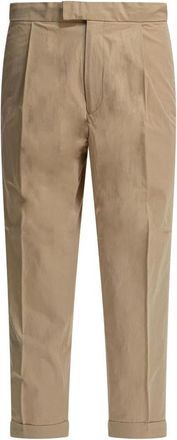Beams Plus Gekreukte Katoenen Twill Broek - Heren - Straight fit broeken - Beige - S - Katoen - Broeken