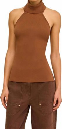 Cult Gaia Wake Halter Top In Saddle