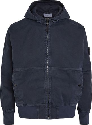 Stone Island Hooded Canvas Jacket - Navy - XL