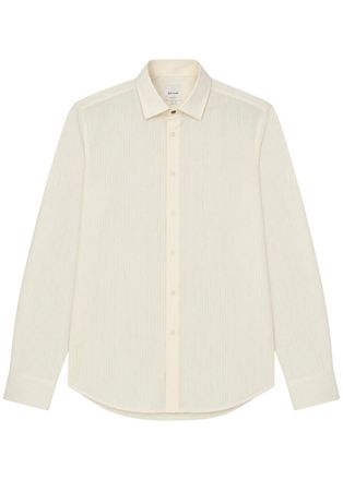 Paul Smith Striped-jacquard Cotton and Silk-blend Shirt - White - 42 (C16.5 / XL)