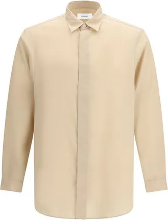 Lardini Beige Tencel Dress Mens Shirt