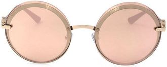 Bulgari Ladies Rose Gold Tone Round Sunglasses 0BV6149B-278/4Z-2