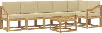 vidaXL Conjunto De Sof&aacute;s De Exterior 7 Uds. Y Beige Poli&eacute;ster Vidaxl