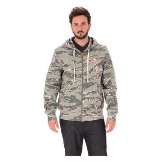 Diesel Camouflage Zip-through Hoodie - Heren - Vesten met rits - Groen - L - Katoen - Hoodies & sweatvesten