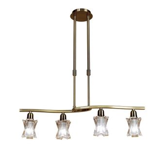 Netlighting Alaska Telescopic 4 Light L1 SGU10 Bar Antique Brass in Bronze