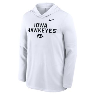 Nike Iowa Sideline Nike Mens Dri-FIT College Long-Sleeve Hooded Top in White | 03B910AIA-7XL