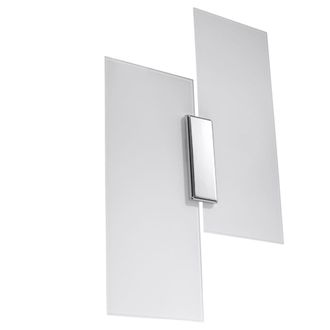 Sollux Lighting L&aacute;mpara de pared cromo, blanco acero, vidrio alt. 37 cm