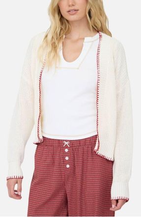 J.O.A. American Flag Cardigan in Ivory at Nordstrom, Size Medium