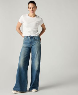 Levi's 728 Hight Rise Wide Leg Jeans - Womens - 23X30 - Blue