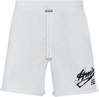Amiri embroidered-logo cotton shorts - men - Cotton - XXXL - White