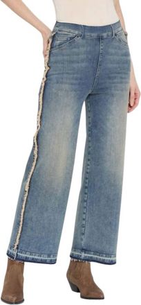 Lyssé Holding Power Era Wide Leg Premium Denim Jeans In Nutshell Dye Midwash