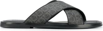 Ferragamo Gancini Leather Pool Slides