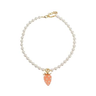 Casablanca Strawberry Necklace - Dames - Kettingen - Wit - ONE Size - Accessoires