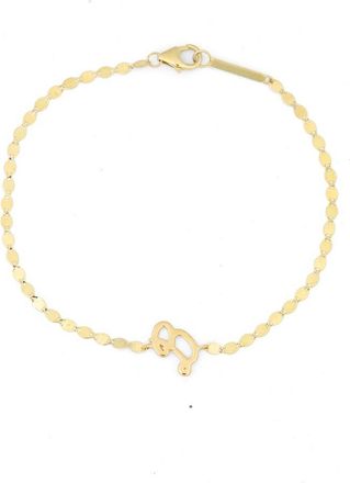 Lana Jewelry Jewelry Cursive Initial Pendant Bracelet in Yellow Gold - B at Nordstrom Rack, Size 7