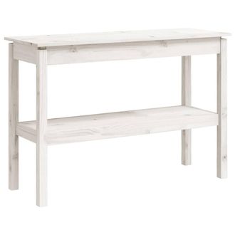 Berkfield Home Console Table White 110x40x75 cm Solid Wood Pine | Size: 110 x 40 x 75 cm