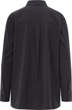 Max Mara Womens Shirt Jacket Anthracite Wool Virgin