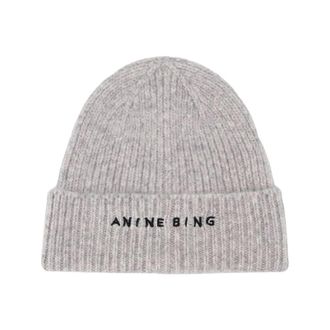 Anine Bing Wolmuts met alpaca - Dames - Hoeden - Grijs - ONE Size - Wol - Accessoires