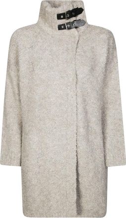 Liu Jo Mid-Length Boucle Knit Coat With Open Front Design