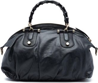 Gucci Pre-owned Gucci Leather Bamboo Dialux Pop Satchel 189867 502752