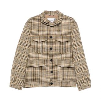 Amaranto Amaranth Jas met Ruitprint en Klepzakken - Heren - Zomerjassen - Beige - M - Jassen
