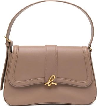 agnès b. logo-plaque shoulder bag - women - Bovine Leather - One Size - Neutrals