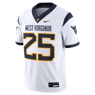 Nike West Virginia Mens Nike Mens Dri-FIT College Game Jersey in White | NC2F08B5WVN-VF6