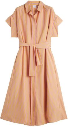 Aspesi pinstripe-print cotton shirtdress - Orange