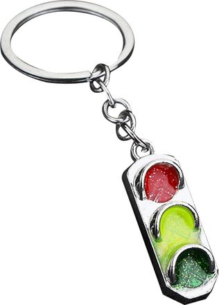 Generic Traffic Light Keychain, Novelty Keyring, Backpack Pendant, Zinc Alloy Mini Charm, Sturdy and Lightweight Design, Everyday Use or Camping Gift, 1.42x0.