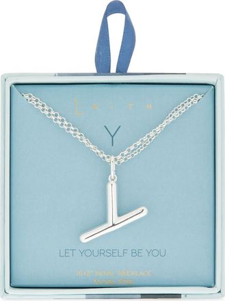 Leith Lowercase Initial Bubble Pendant Necklace in Y- Silver at Nordstrom Rack