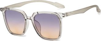 Generic UV400 Square Large Frame Sunglasses For Men And Women Outdoor Commuting Sports Vacation Sun Glasses(Grey)