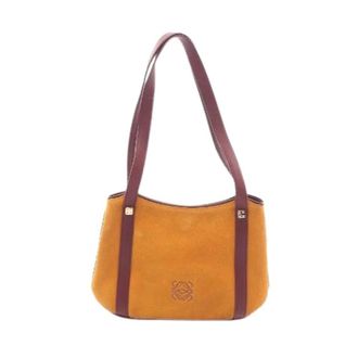 Loewe Pre-owned Anagram Leren Tote Tas - Dames - Vintage Schoudertas - Bruin - ONE Size - Leer - Vintage