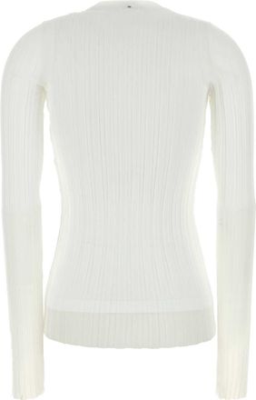Sportmax Womens White Organza Acino1234 Top Bianco Ottico Exterior: Nylon Polyester Maglie Sweater