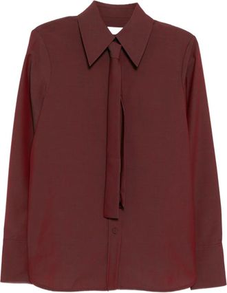 Jil Sander tie poplin shirt - Rood