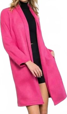 THML Clothing Suede Coat In Fuschia