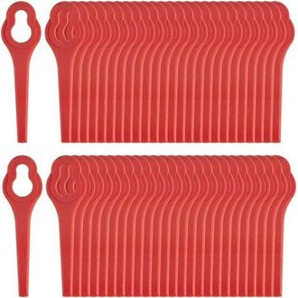 OEM 50 Cuchillas De Repuesto Para Desbrozadora, Cuchillas De Pl&aacute;stico De Repuesto Para Cortac&eacute;sped Y Bordeadora, Rojas, 90 Mm