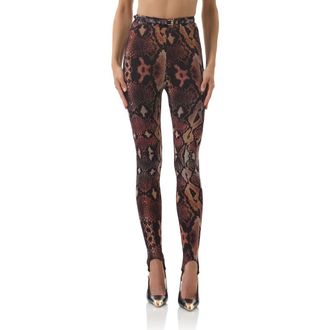 AFRM Carey Belted Stirrup Pants in Scattered Snake at Nordstrom Rack, Size X-Small