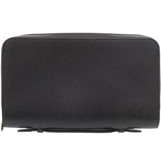 Louis Vuitton Black Taiga Leather Long Wallet (Bi-Fold) (Pre-Owned)