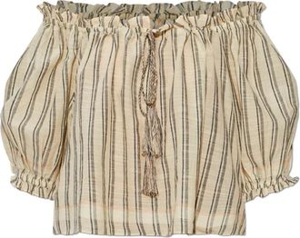 Ulla Johnson Paros Top - Dames - Blouses - Beige - M - Katoen - Overhemden